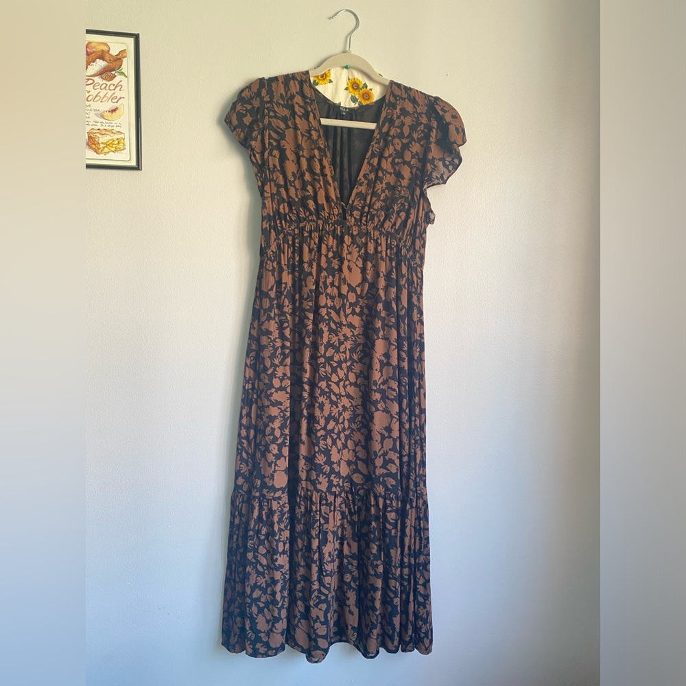 RAILS MAXI BROWN AND BLACK DRESS SIZE M
